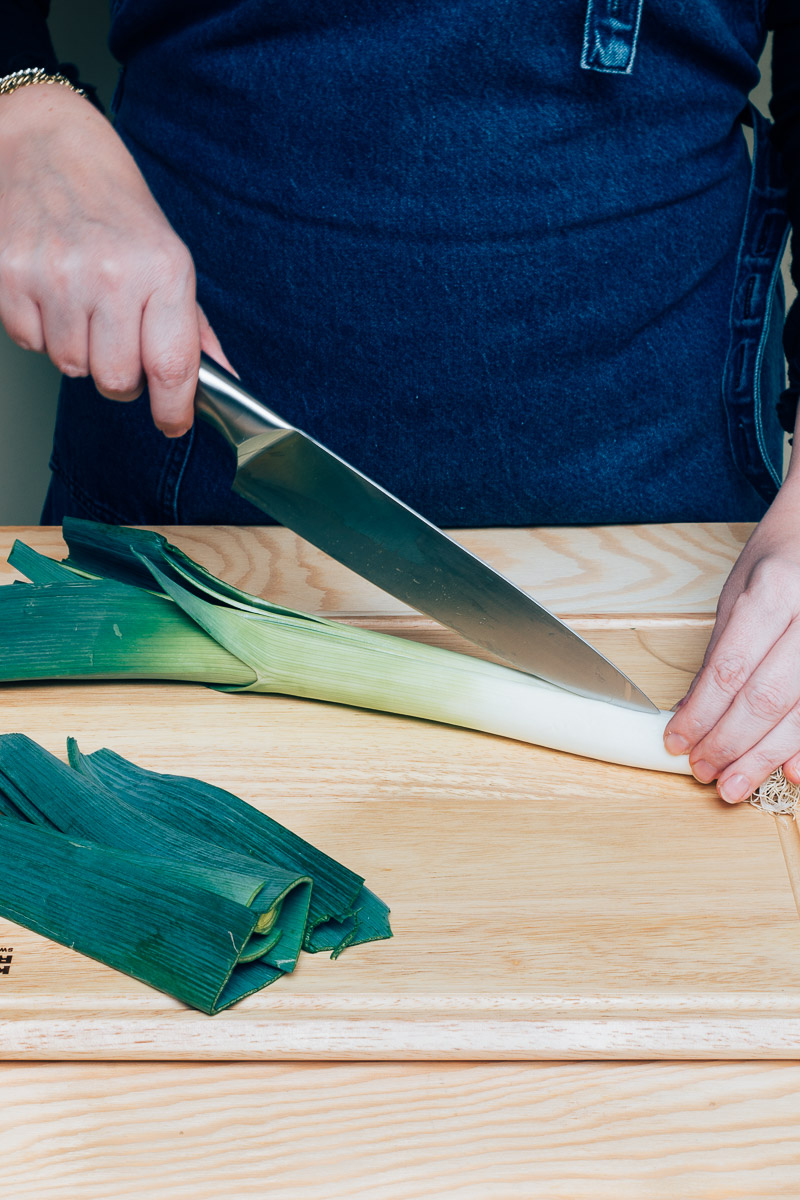 ingredient prei snijden