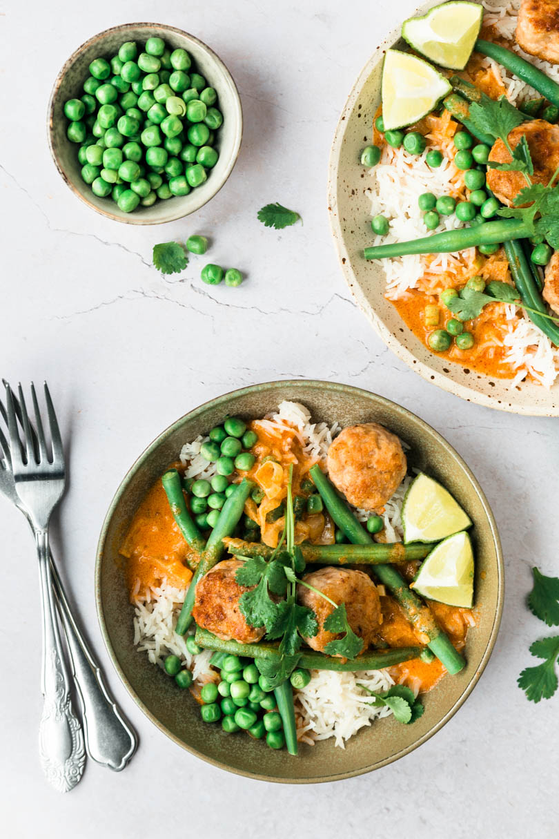 Rode curry met gehaktballetjes
