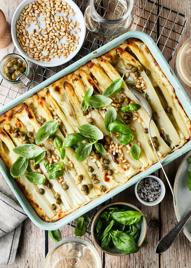 witte asperge lasagne