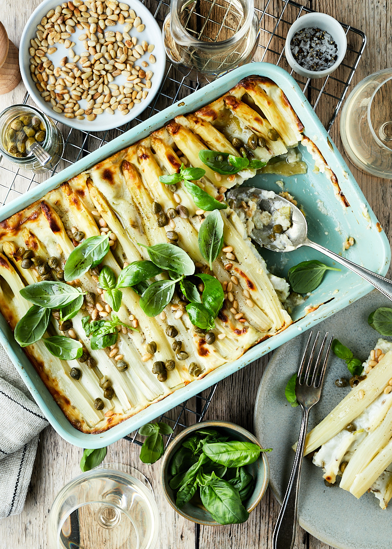 witte asperge lasagne