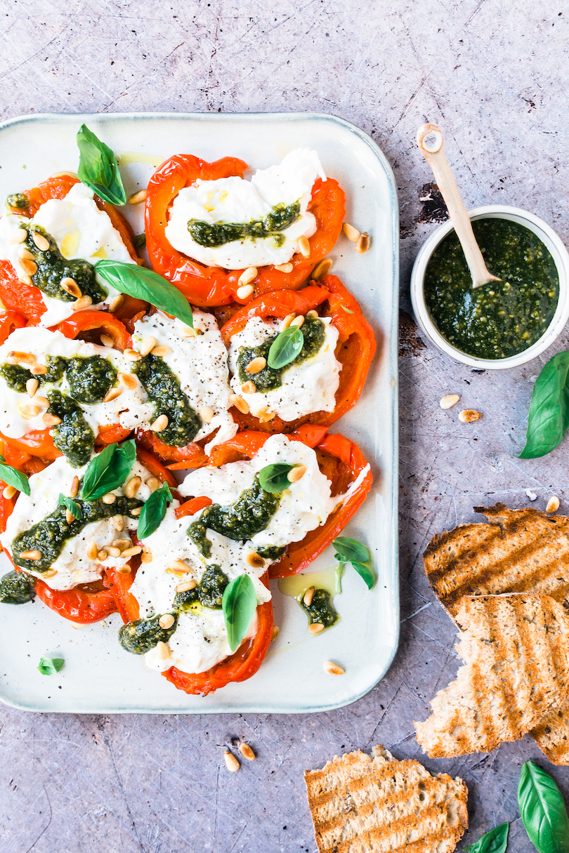 Geroosterde paprika’s met burrata