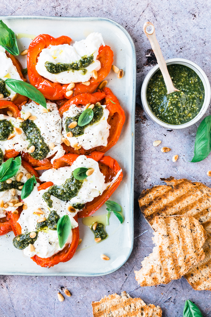Geroosterde paprika’s met burrata