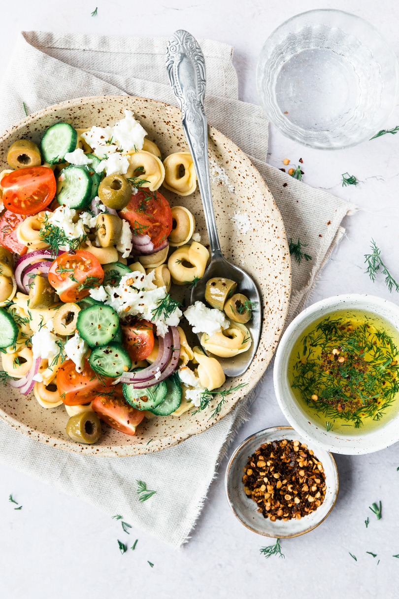 Griekse tortellini salade