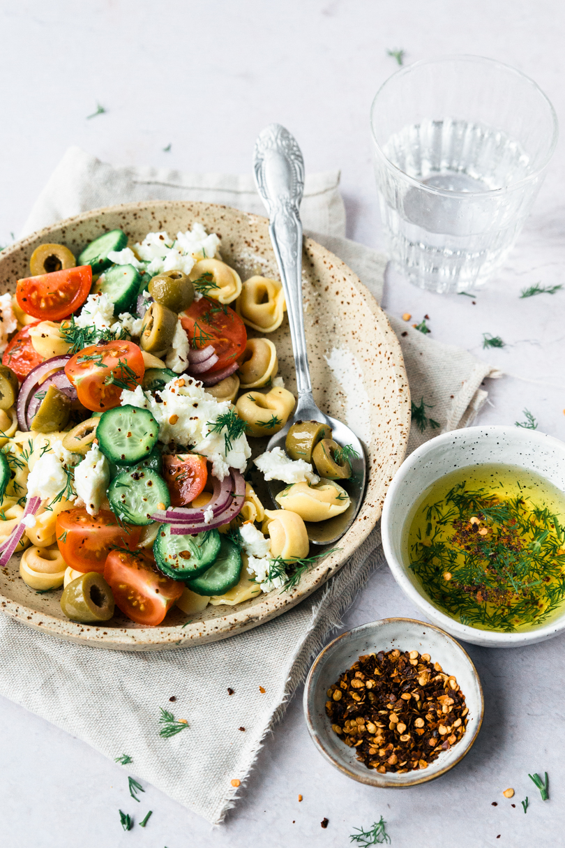 Griekse tortellini salade