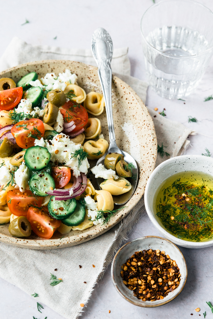 Griekse tortellini salade