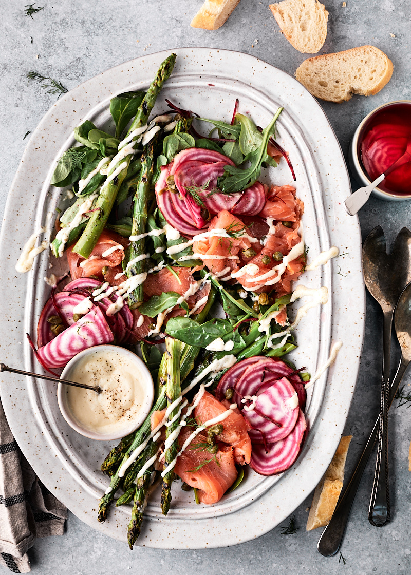 Salade met gerookte zalm