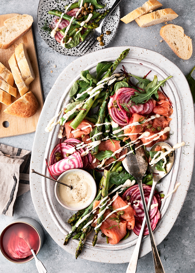 Salade met gerookte zalm