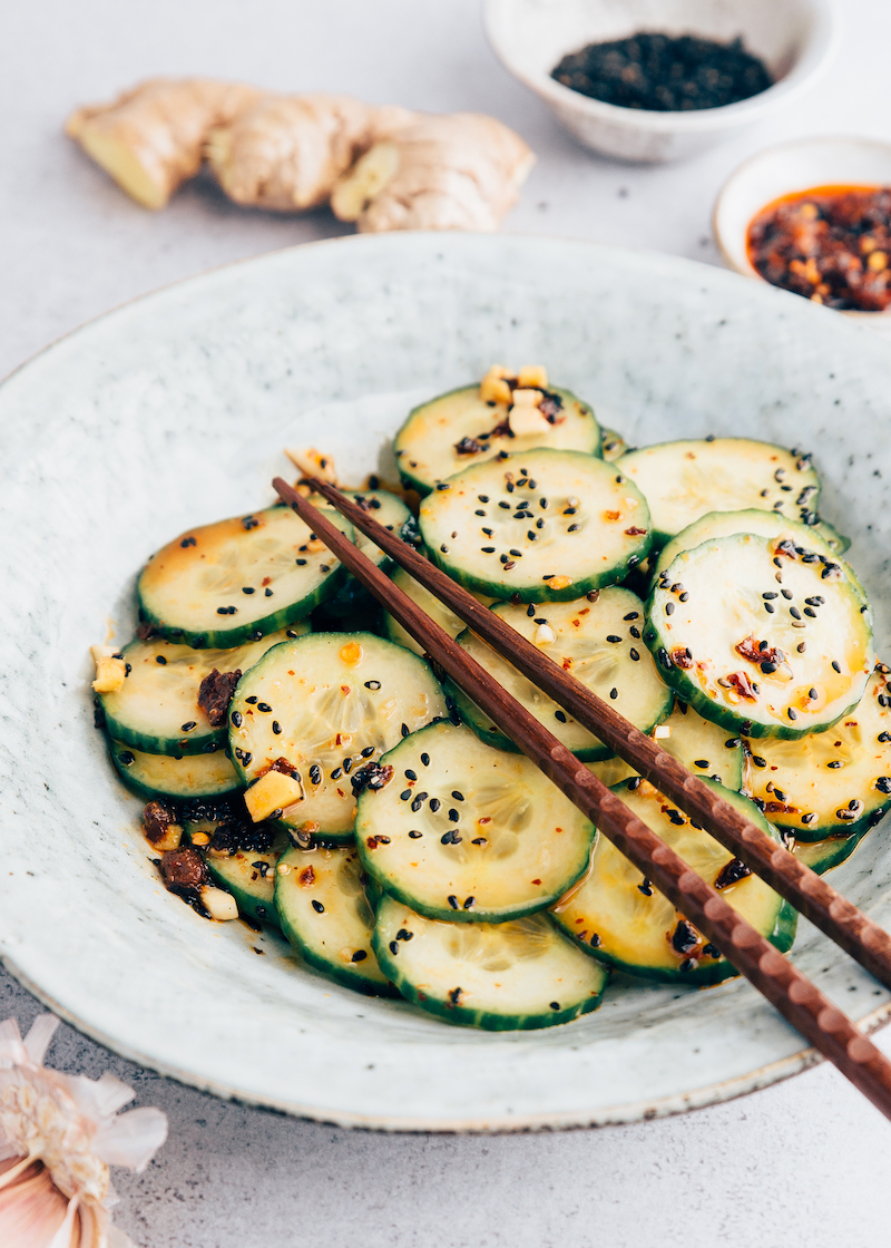 Aziatische komkommersalade
