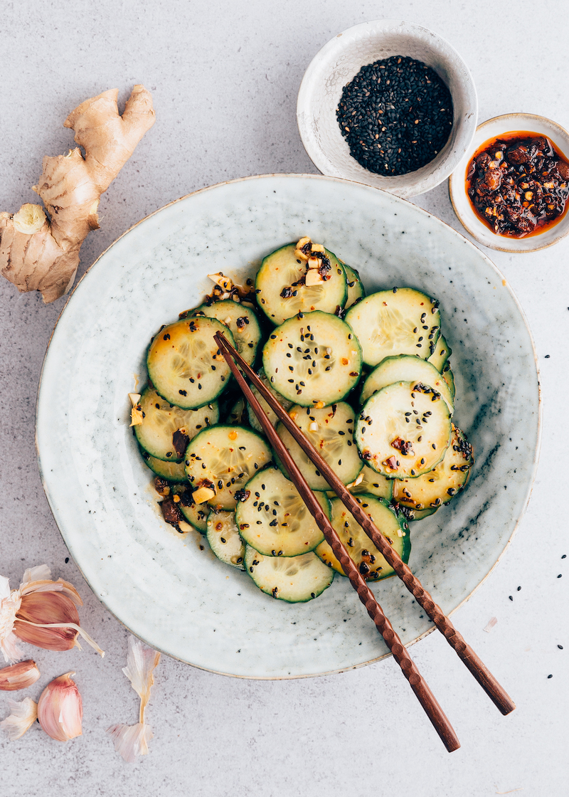 Aziatische komkommersalade