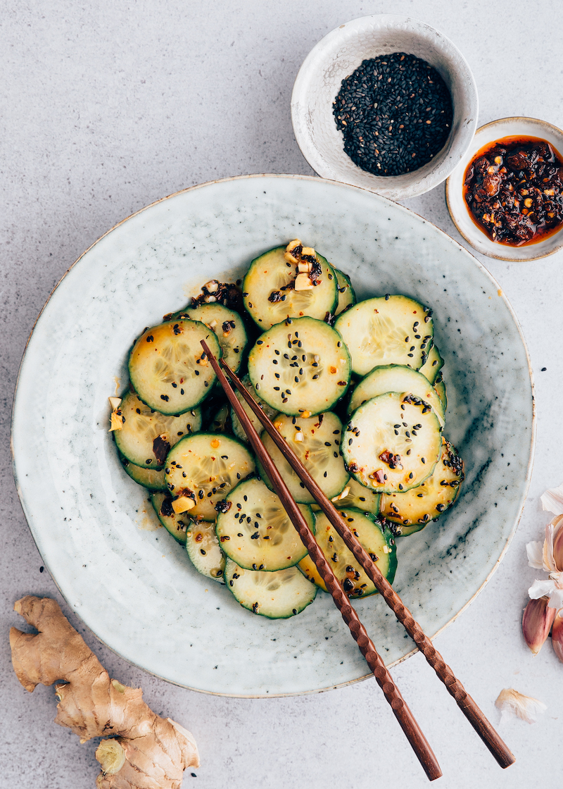 Aziatische komkommersalade