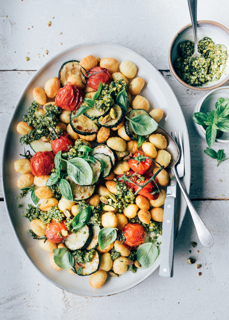 Gnocchi pesto en courgette