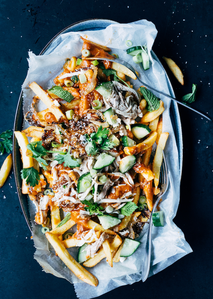 Loaded fries gado gado style