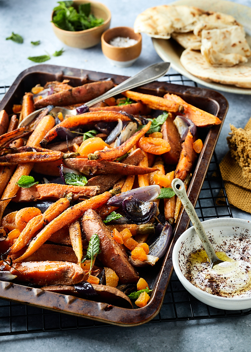 Traybake met zoete aardappel