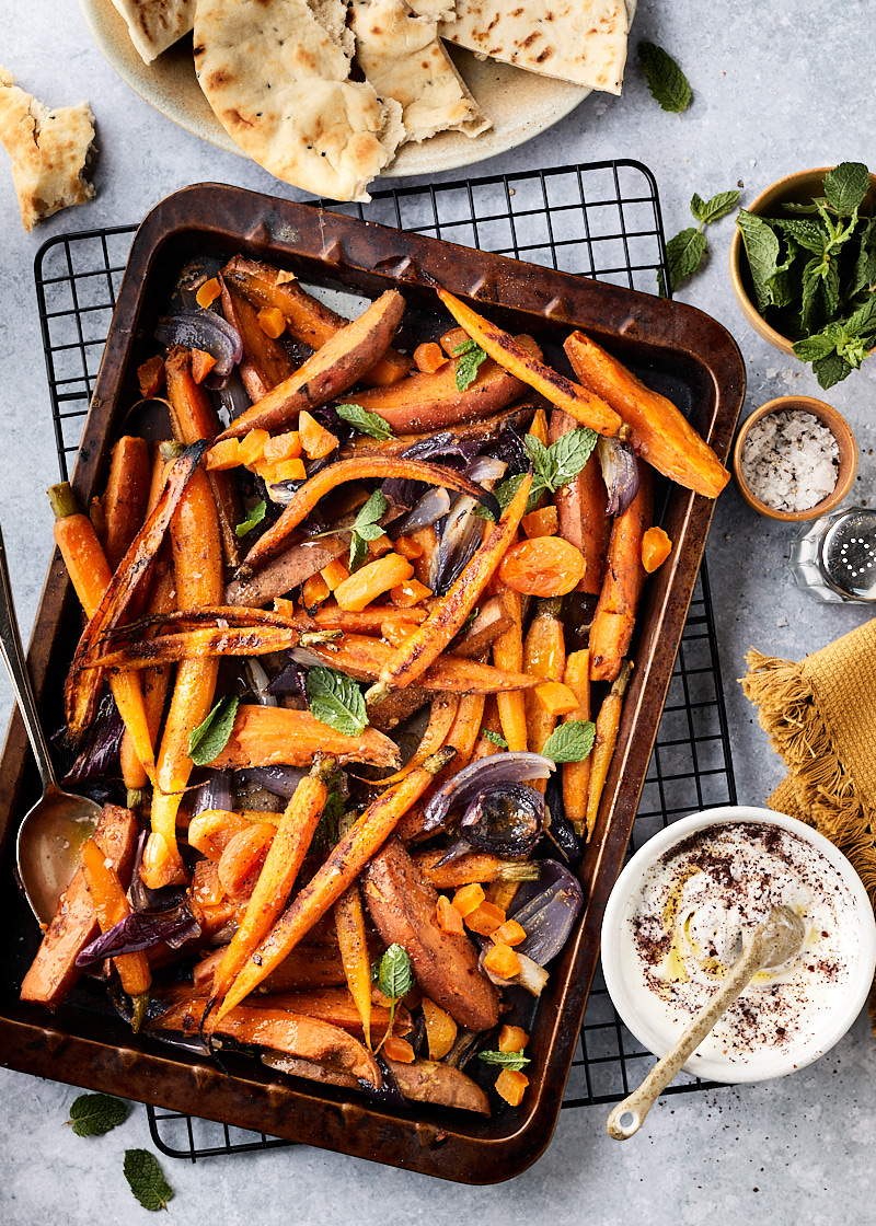 Traybake met zoete aardappel