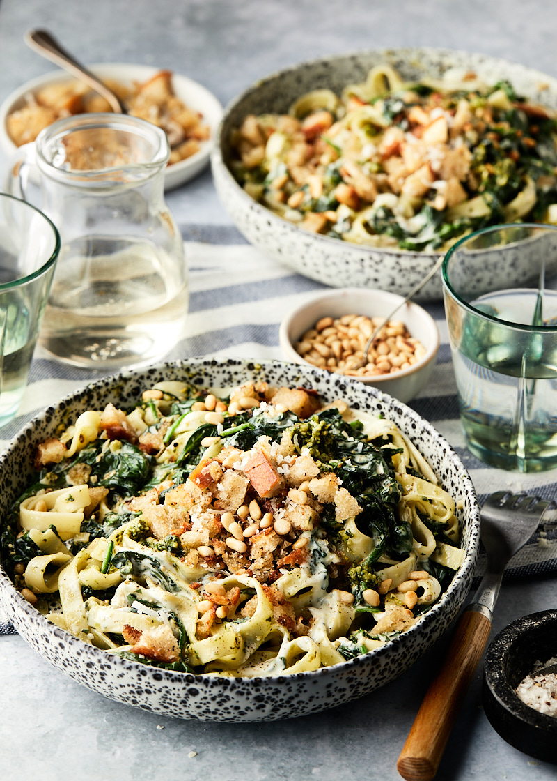 Tagliatelle met spinazie