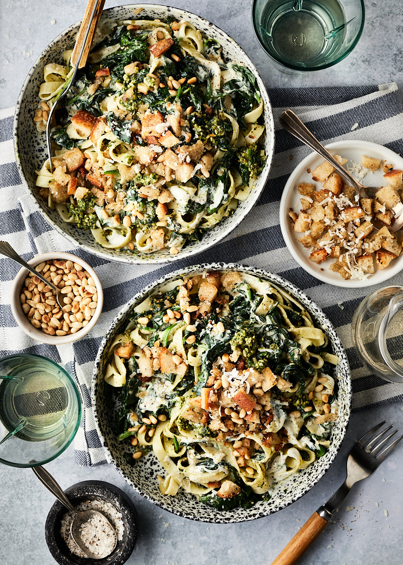 Tagliatelle met spinazie